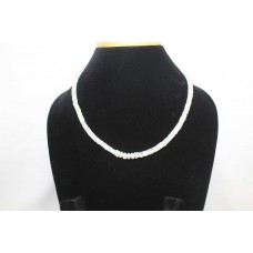 Necklace Strand String Beaded Rainbow Moon Stone Diamond Cut Bead Women D801